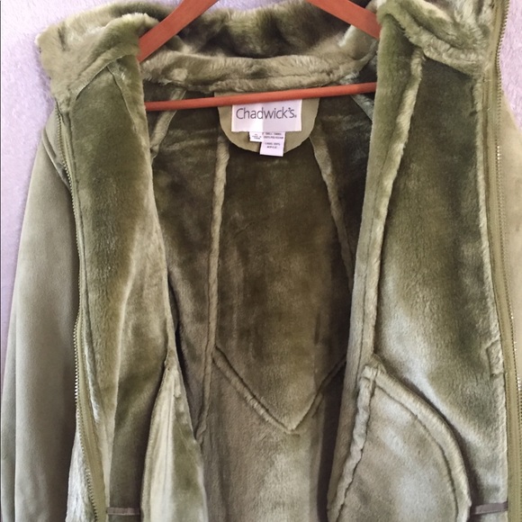 Green Suede Fur Lined Coat 